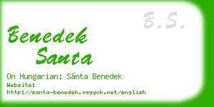 benedek santa business card