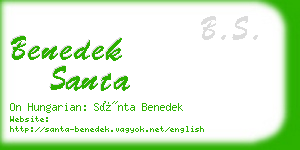 benedek santa business card